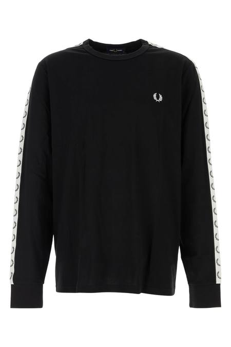 Tシャツ・カットソー FRED PERRY Sport Long Sleeve Crew Neck T-Shirt 102 AFPM24387 Taped Long Sleeve T-Shirt - Navy | Men's T-Shirts | Designer