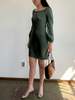 Vintage Silk Satin Long Sleeve Dress - Sage - Thumbnail 3