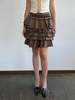 Vintage Tiered Ruffled Miniskirt - Walnut - Thumbnail 2