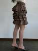 Vintage Tiered Ruffled Miniskirt - Walnut - Thumbnail 5