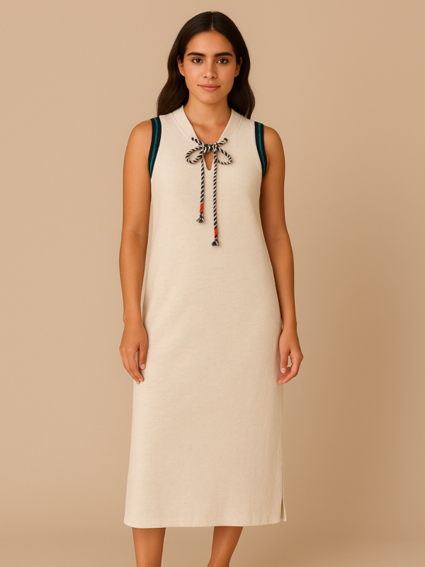knee length dresses for ladies Sundry Midi Dress with Back Tie