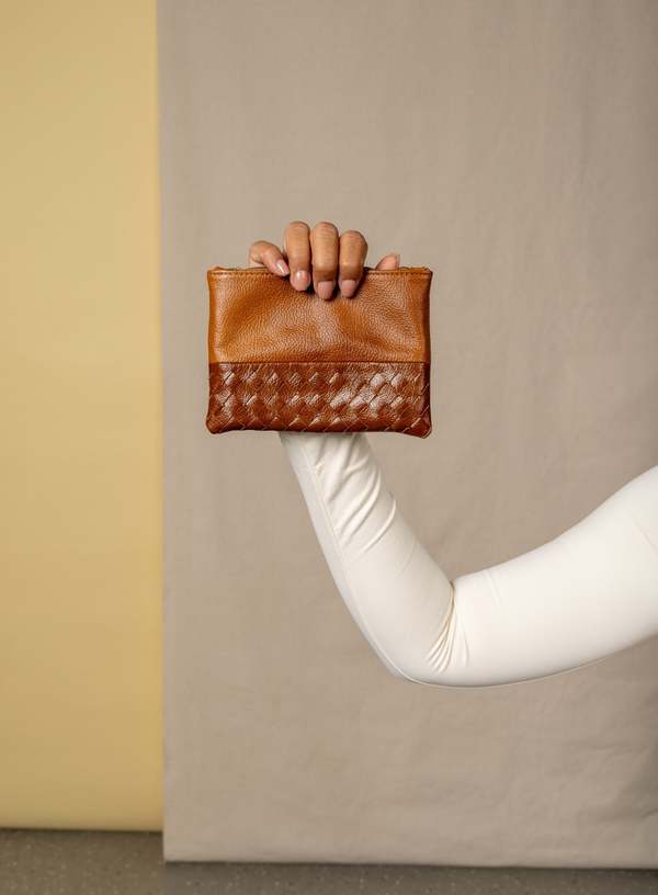 Deux Mains Woven Pouch - Cognac Deux Mains Woven Pouch - Cognac
