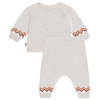 Petit Bateau Baby Two Piece Set Montelimar Set - Grey With Brown Stripes - Thumbnail 3