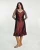 Vintage Metallic Dress - Maroon - Thumbnail 1