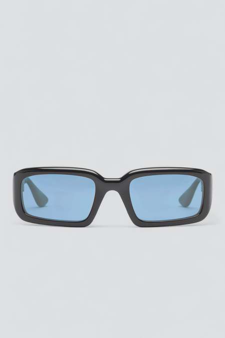 Port Tanger Sabea Sunglasses - Black Acetate/Rif Blue Lens