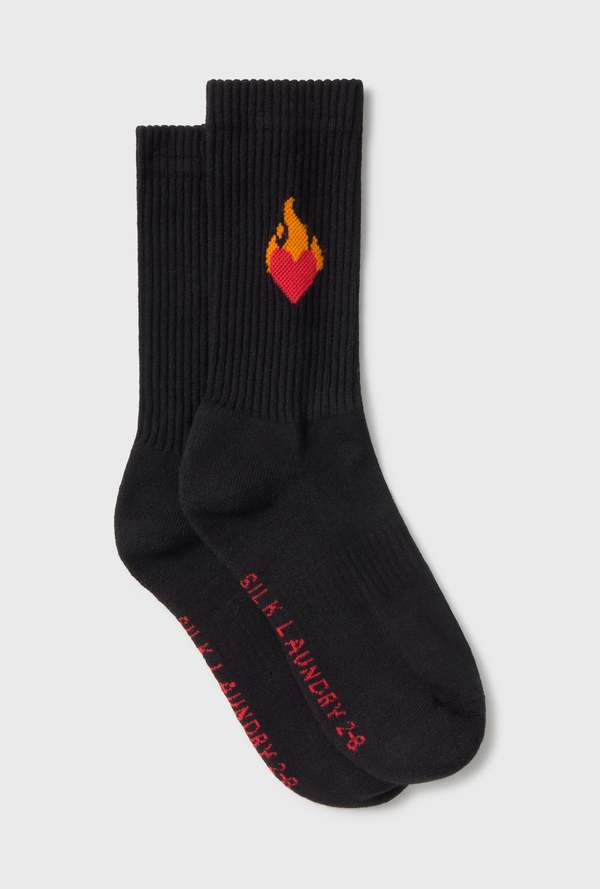 Silk Laundry Crew Sock - Dearly Beloved Black