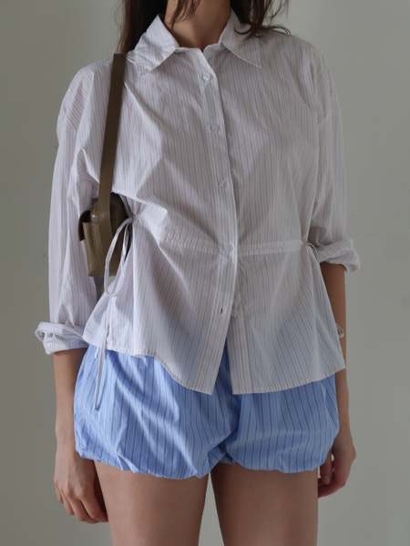 トップス deiji studios stripe shirts Deiji Studios Women's OS Collared Stripe Shirt in Dream