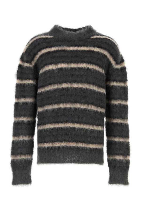 Marni Embroidered Mohair Blend Sweater - Darkgrey Marni Embroidered Mohair Blend Sweater - Darkgrey