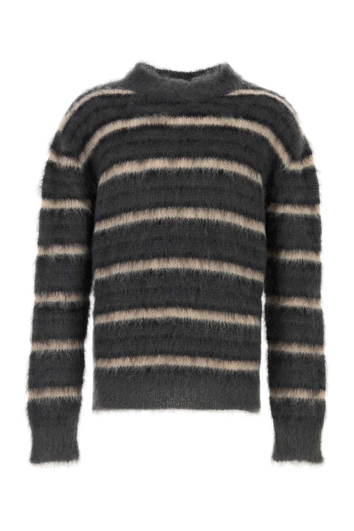 Marni Embroidered Mohair Blend Sweater - Darkgrey - Image 1 of 2