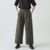 TOAST Cotton Canvas Pleat Front Trousers - Dark Olive - Thumbnail 1