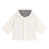 KIDS Petit Bateau Baby Velvet Hooded Coat - Cream - Thumbnail 1
