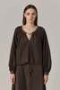 Santicler Lia Fine Corduroy Blouse - Umber - Thumbnail 1