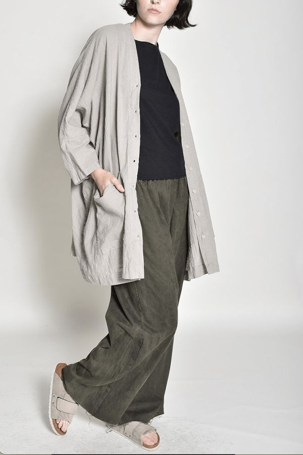 Uzi NYC Washed Twill Raw Hem Pant