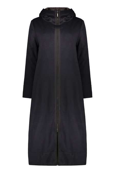 【ほぼ新品】Maison Kitsune WRAP COAT Maison Kitsune Green and Black Bifabric Wrap Coat Maison Kitsune