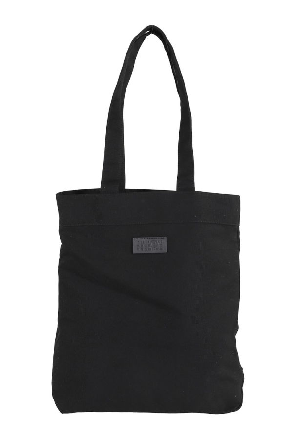 Maison Margiela Minimalist Cotton Tote Bag With Double Handles - Black
