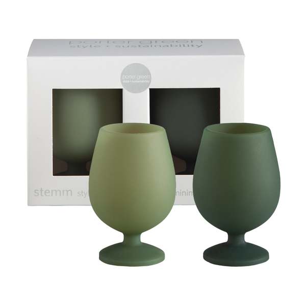Porter Green Stemm Wine Glasses