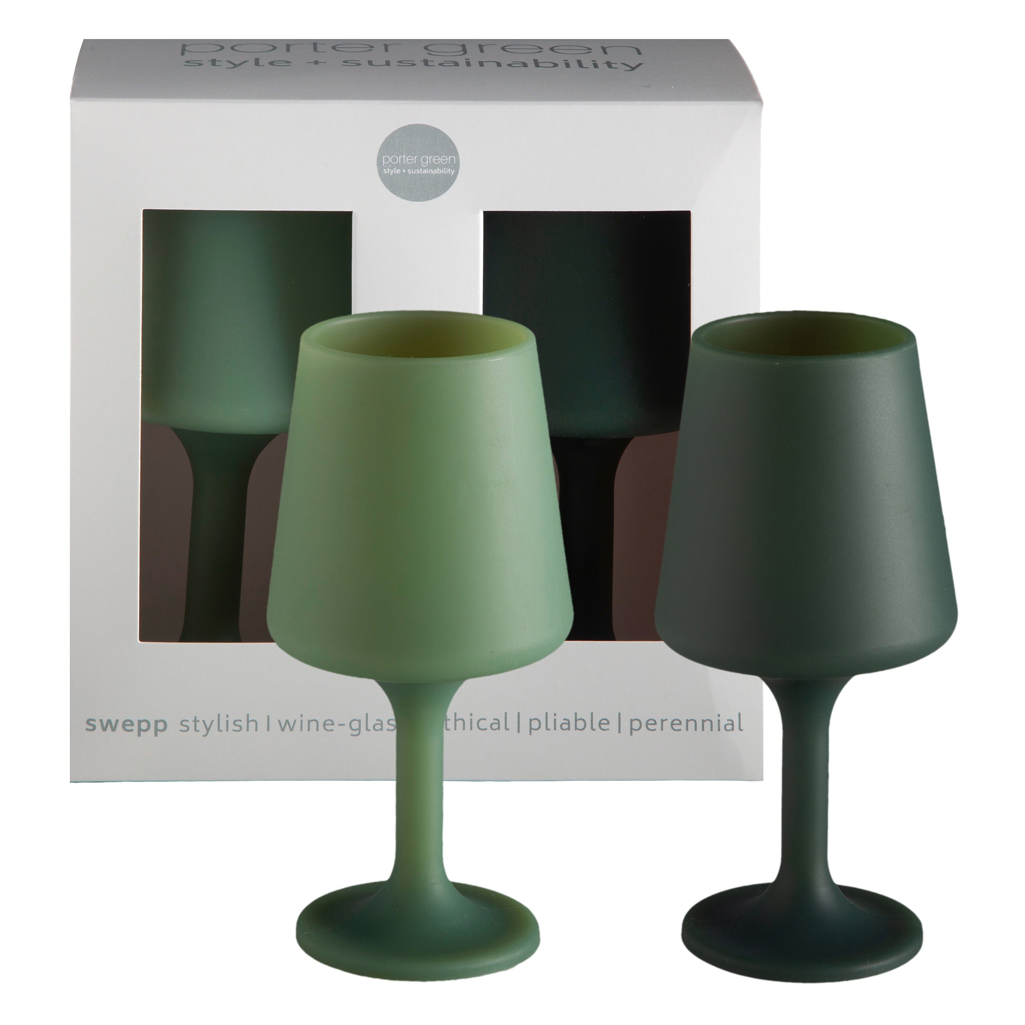 Porter Green Swepp Wine Glasses | Garmentory