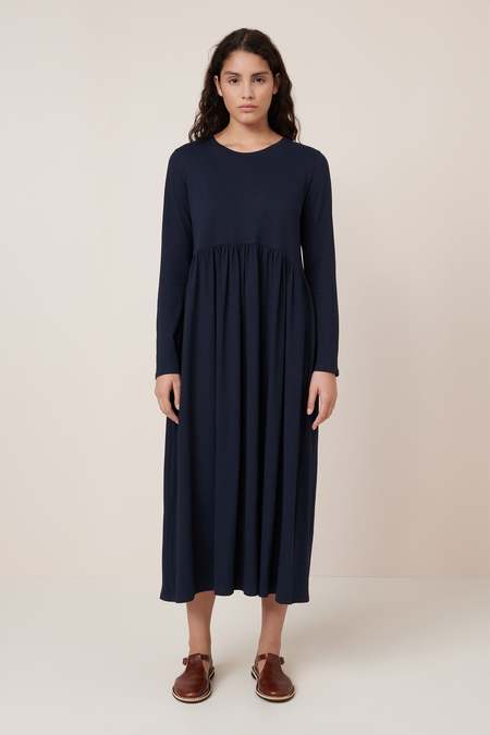 トップス Baserange clavo dress XS Clavo Dress in Blue Black | Ecovero satin | en | Baserange