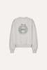 Rotate Heavy Sweat Crewneck Sweatshirt - White Melange - Thumbnail 8