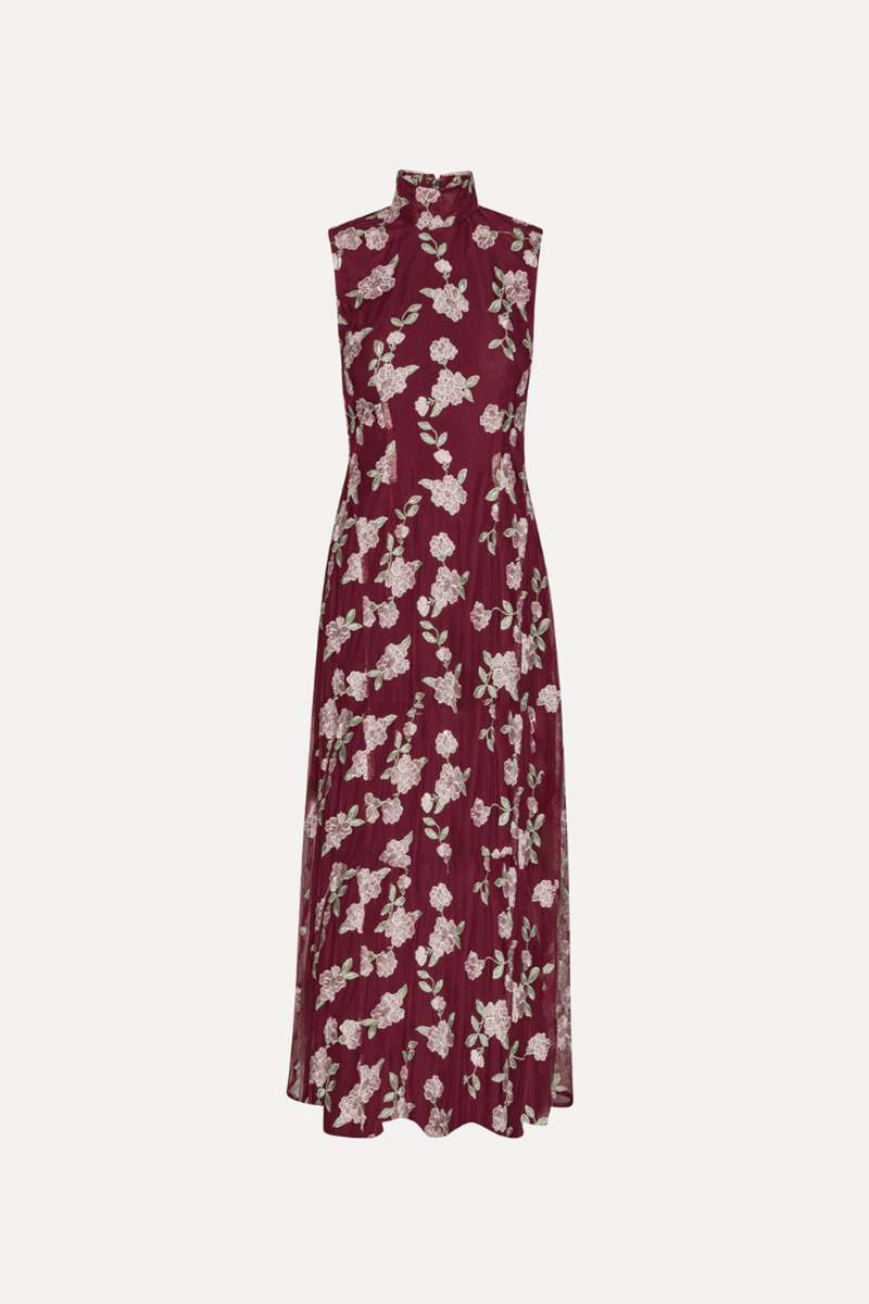 Rotate Sleeveless Maxi Dress - Zinfandel Comb.