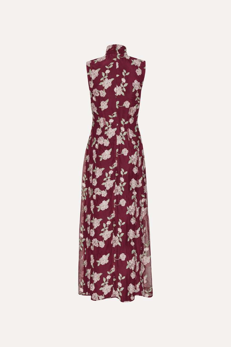 Rotate Sleeveless Maxi Dress - Zinfandel Comb.