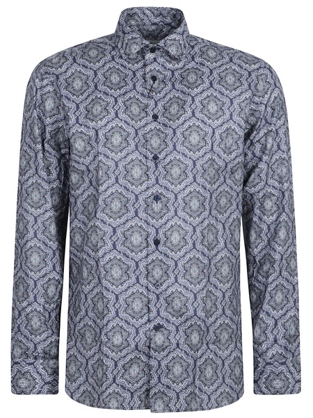 Etro Viscose And Silk Shirt With Iconic Motif - Clear Blue