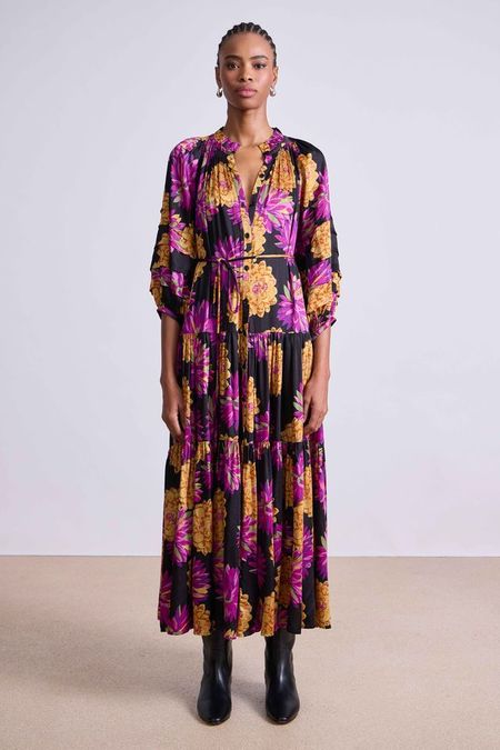 【関税＆送料込み】Ganni 3D Sequins Long Slip Dress Ganni 3D Sequins Maxi Dress - Mauve Chalk | Garmentory