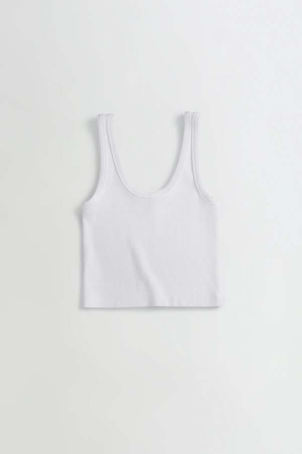 Asher Raya Crop Tank - White