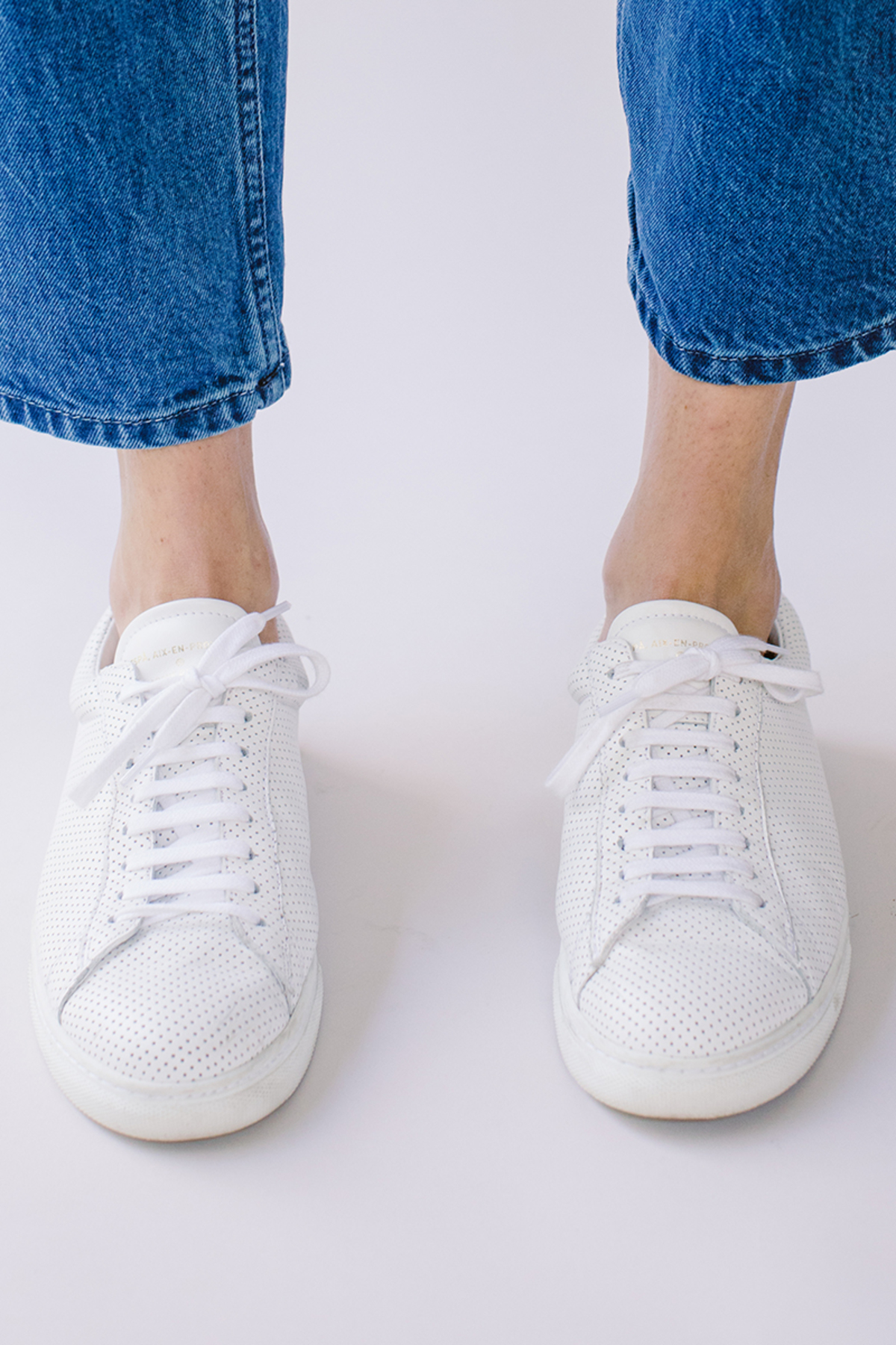 Zespà Perforated Leather Sneakers - White - Image 2 of 4