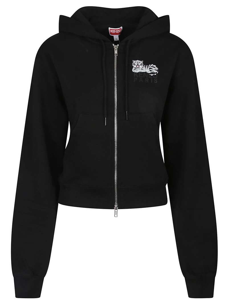 ☆happy☆ Kenzo Happy Tiger Short Zip Up Sweatshirt - J Noir | Garmentory