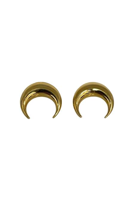 イヤリング Regenerated Buttons Moon Earring - Marine Serre - Gold - Eta Buy Marine Serre Regenerated Buttons Moon Earrings 'Gold