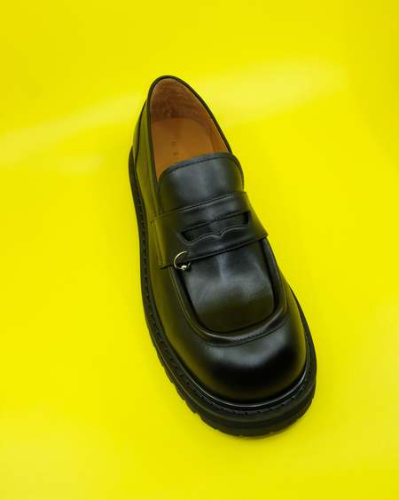 Marni Leather Piercing 2.0 Chunky Sabot Loafer - Black | Garmentory