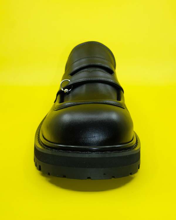 Marni Leather Pierced Moccasin - Black