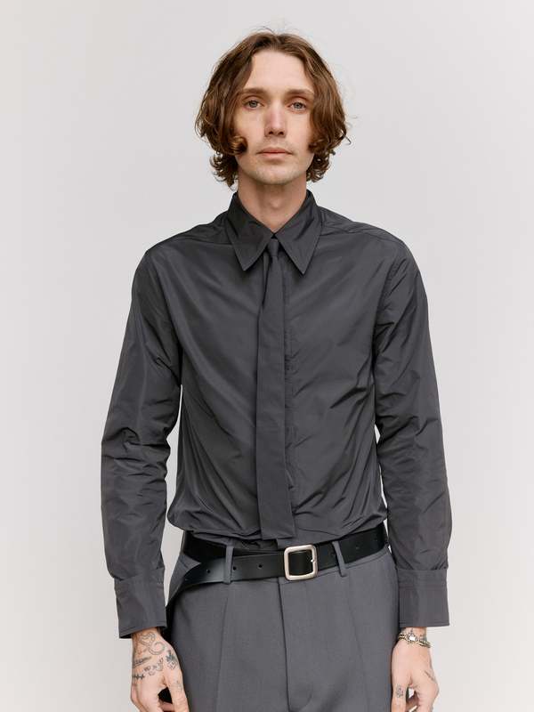 Jil Sander Poly Taffeta Shirt with Tie | Garmentory