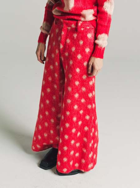 パンツ Marni Multicolor Houndstooth Wool Blend Straight Pants Marni Houndstooth Wool Blend Straight Pants - Multicolor