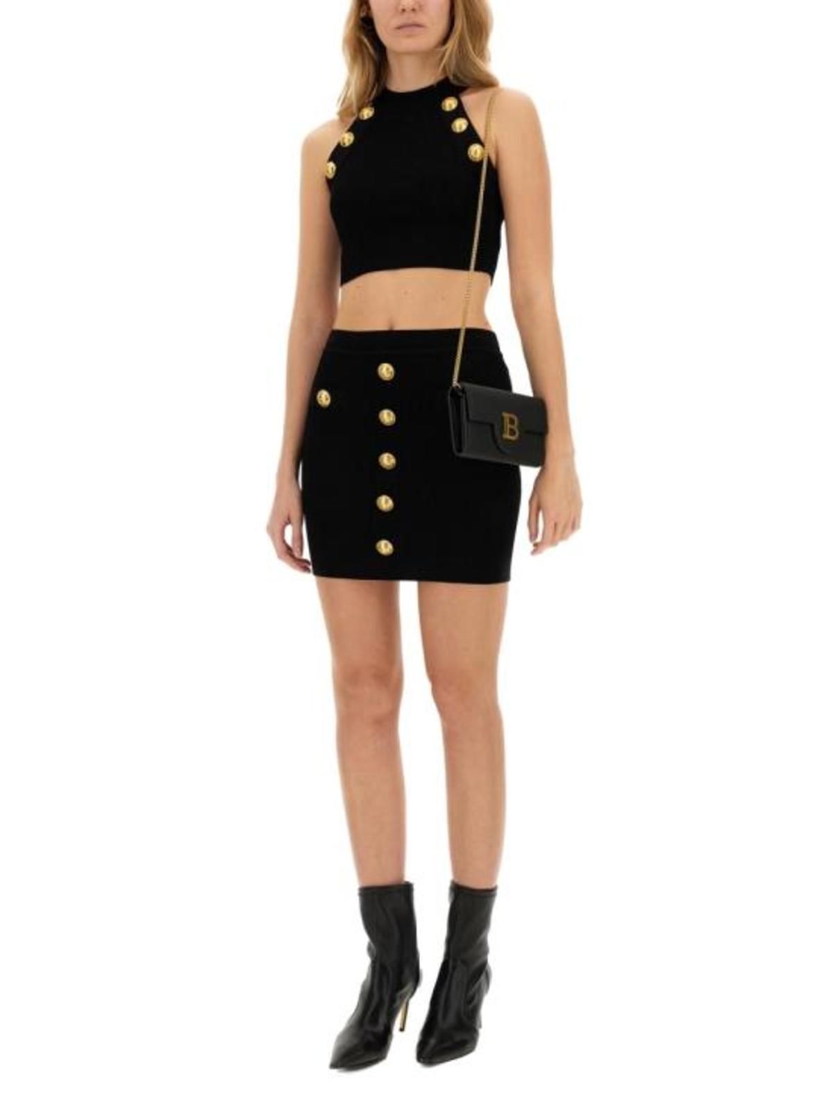 Balmain EF1LB290KB070PA Mini Skirt - Black - Image 2 of 4