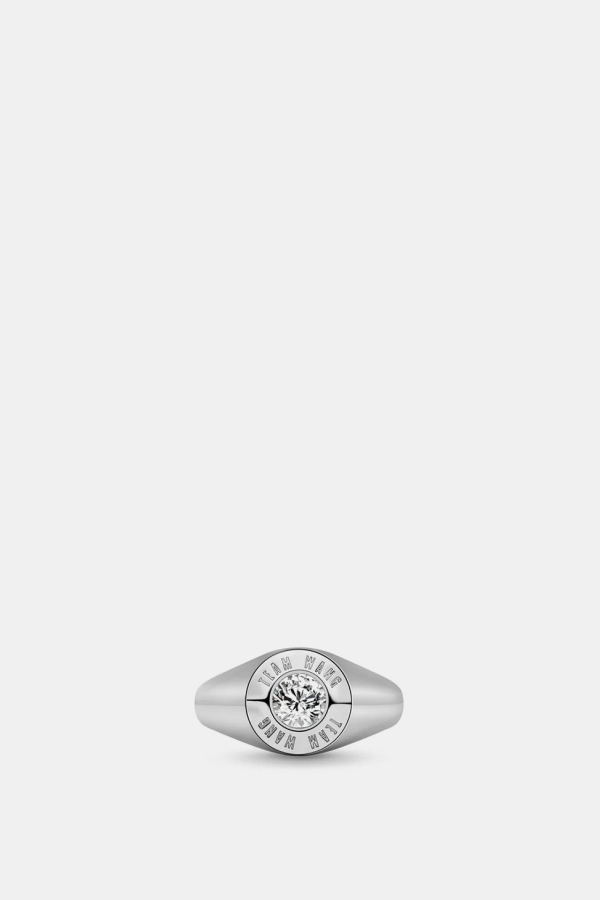 Team Wang The Original 1 Classic Silver Gem Ring - Black