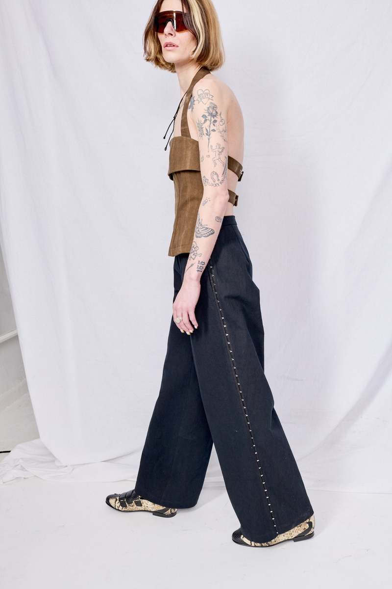 Assembly Black Denim Side Hook Clean Pant