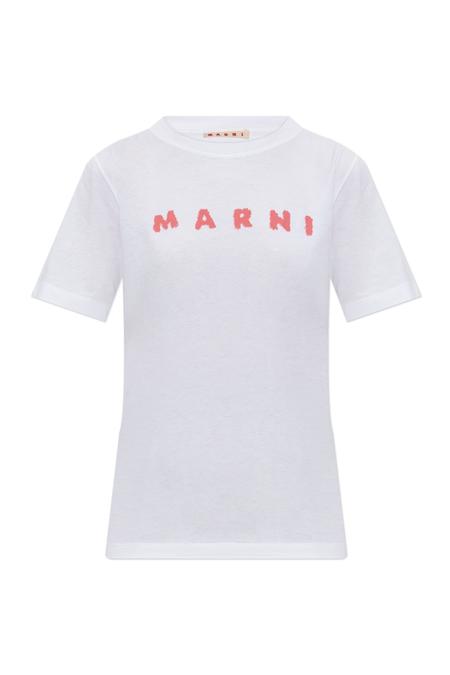 Marni Organic Cotton T-shirt With Logo - Black | Garmentory