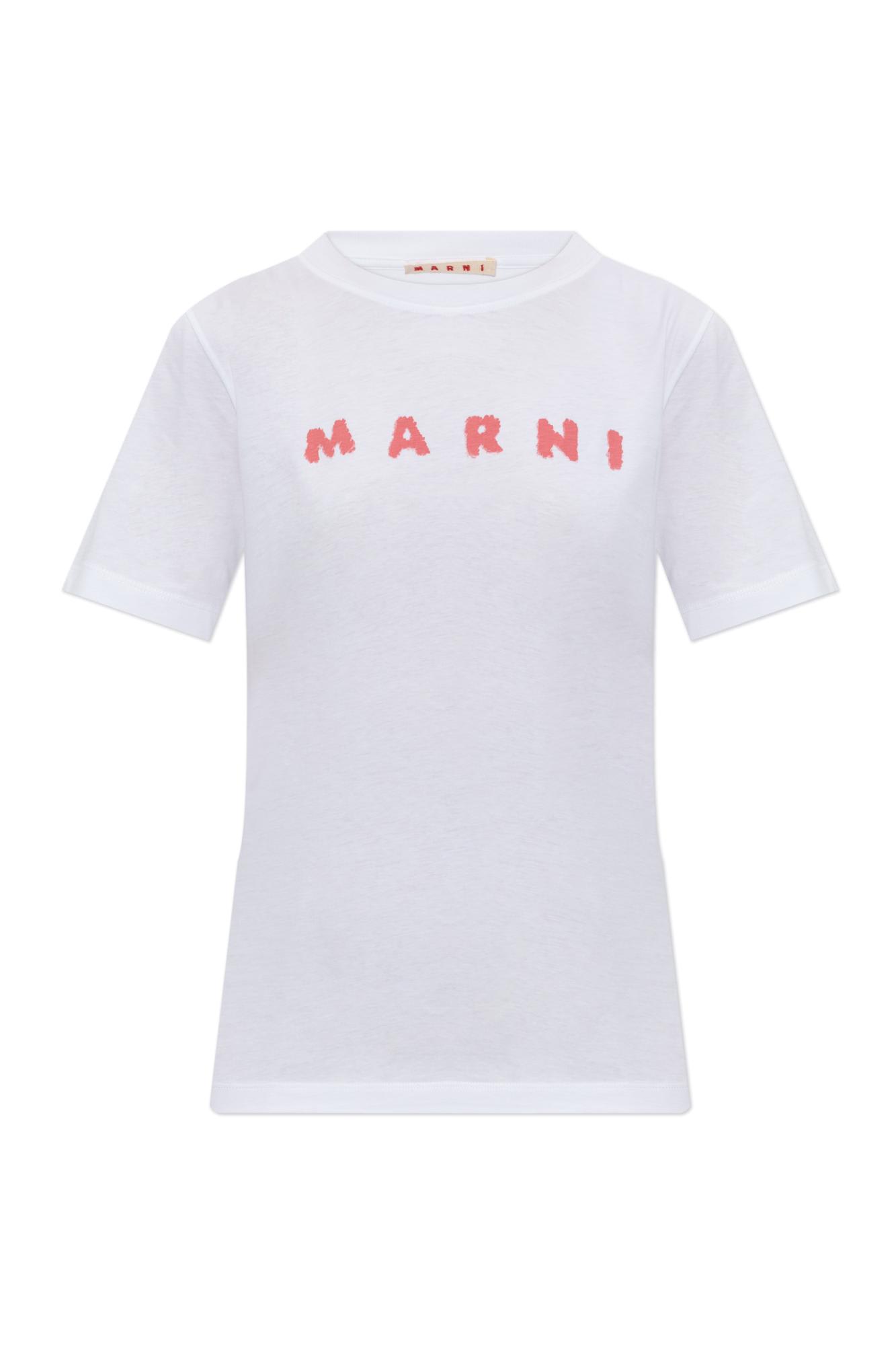 MARNI ホワイト 赤ロゴ Tシャツ　新品　未使用　タグ付 MARNI ホワイト 赤ロゴ Tシャツ 新品 未使用 タグ付 Marni logo