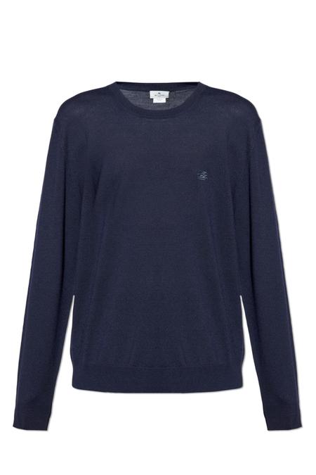 Etro Beige Pullover With Inlaid Paisley Motif Pullover