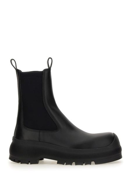 ショートブーツ・ブーティ Jil Sander Bottle green leather Chelsea ankle boots Jil Sander Leather Ankle Boots | Green | FARFETCH
