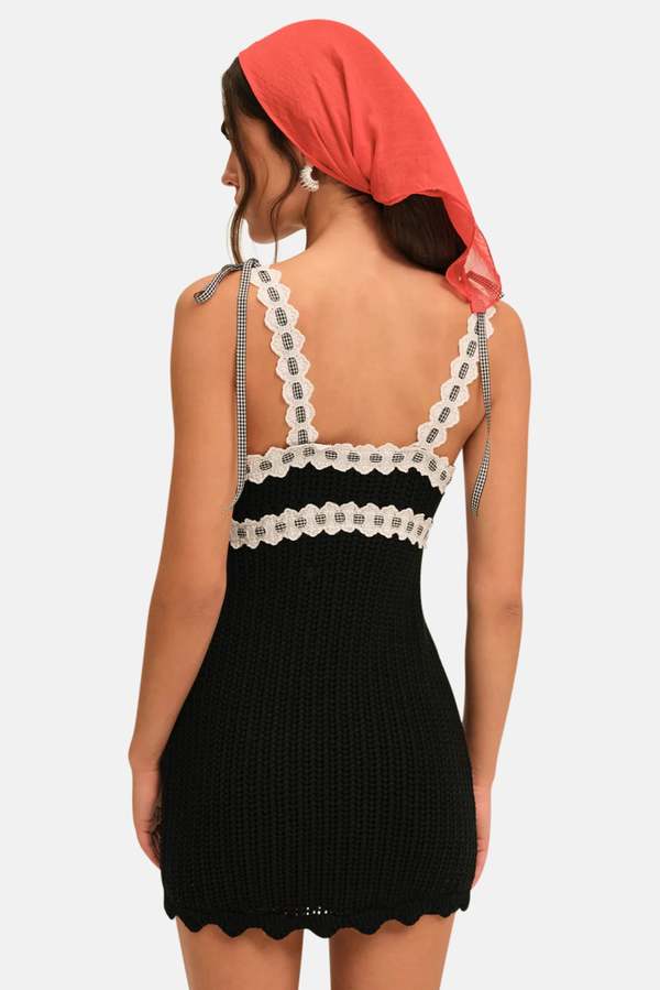 ruffle halter mini dress Front Lace-Up Ruffle Halter Mini Dress – VintageMist