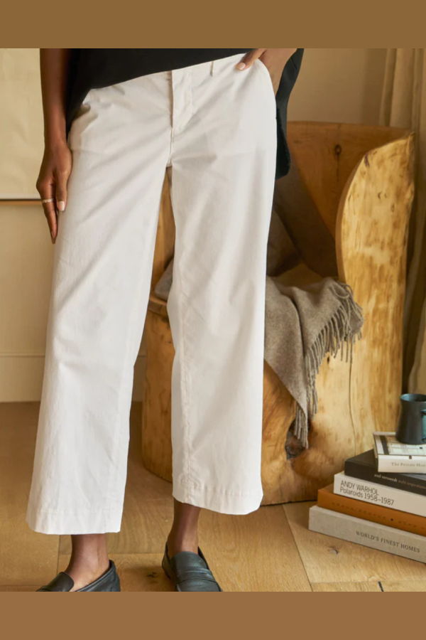 Frank & Eileen Westport Italian Wide Leg Chino Jeans - 1984 Washed Blue/Chalk/Navy