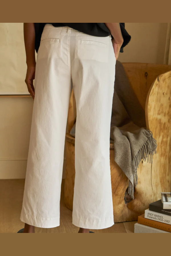 Frank & Eileen Westport Italian Wide Leg Chino Jeans - 1984 Washed Blue/Chalk/Navy