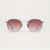 Chimi Eyewear Round Silver Burgundy Gradient Sunglasses - Thumbnail 1