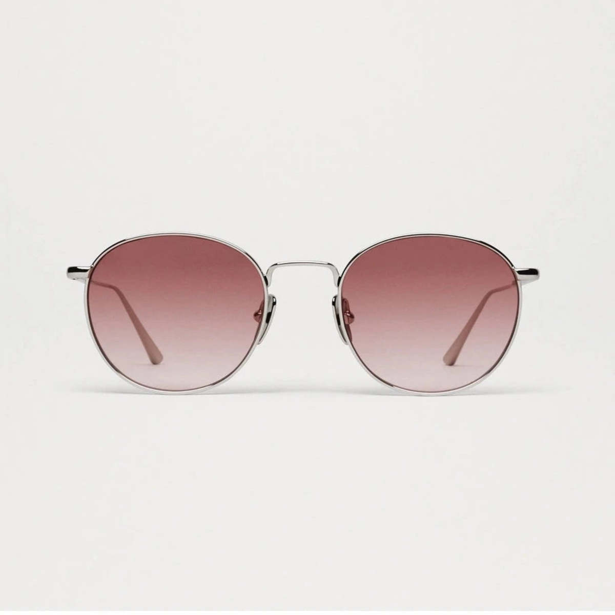 Chimi Eyewear Round Silver Burgundy Gradient Sunglasses - Image 1 of 5