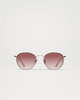 Chimi Eyewear Round Silver Burgundy Gradient Sunglasses - Thumbnail 3