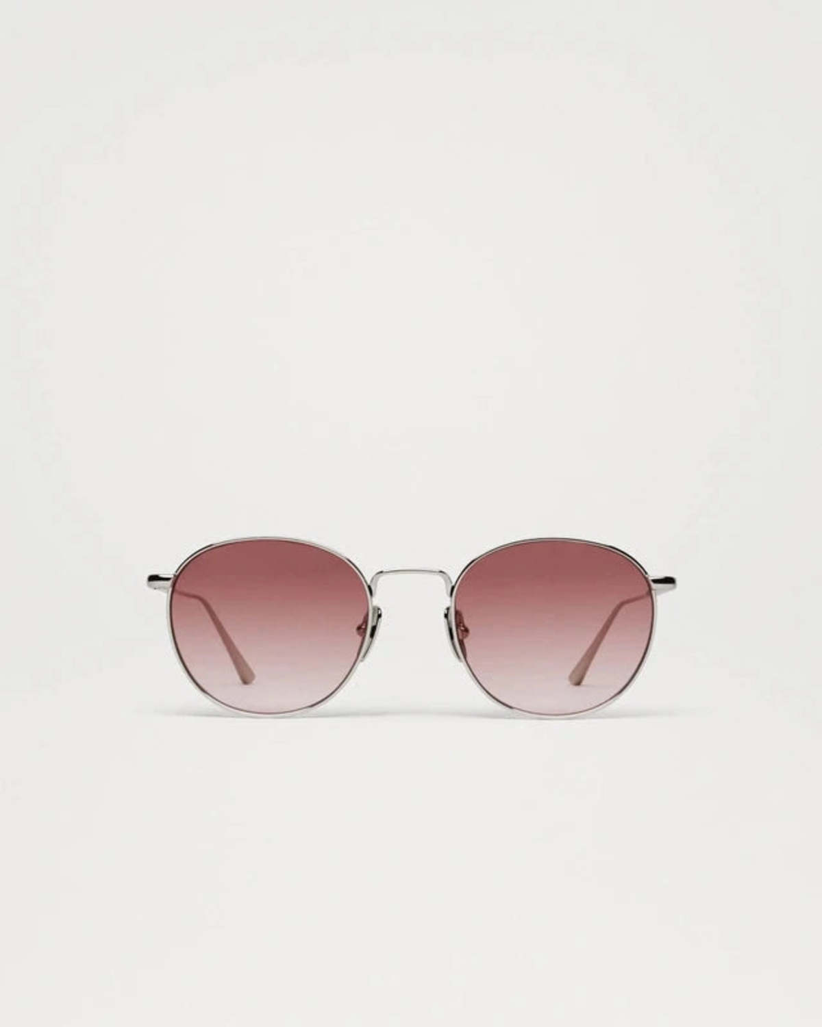 Chimi Eyewear Round Silver Burgundy Gradient Sunglasses - Image 3 of 5