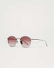 Chimi Eyewear Round Silver Burgundy Gradient Sunglasses - Thumbnail 5